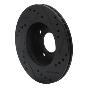 Nissan NX Brake Rotor (1) - Front Left - R1 Concepts - Drilled & Slotted - Black - `86-`17